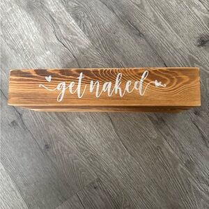 Wooden toilet tank box with two sayings